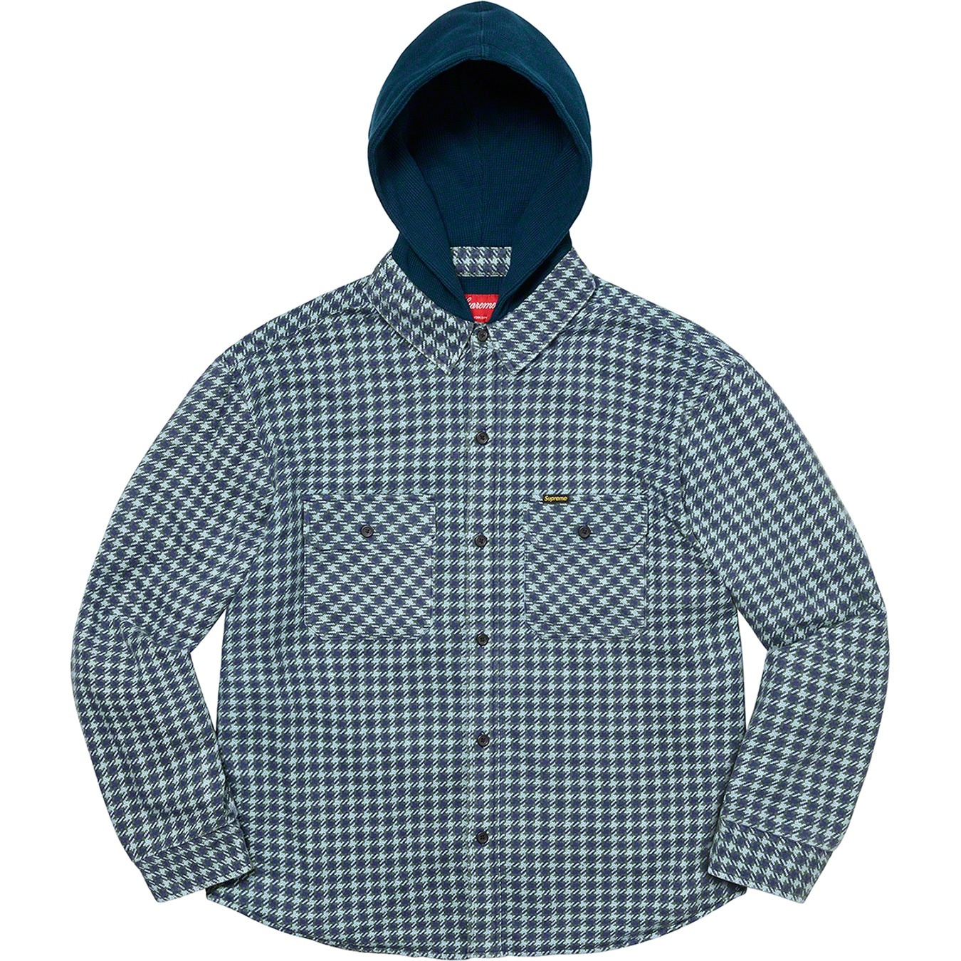 Houndstooth Flannel Hooded Shirt view 2